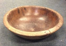 An unusual Antique turned wooden fruit bowl with r