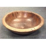 An unusual Antique turned wooden fruit bowl with r