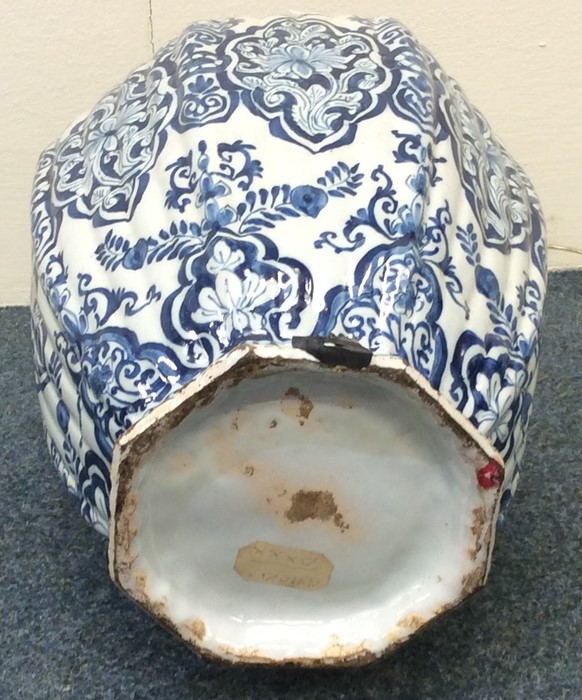 A large blue and white Dutch vase mounted as a lam - Image 2 of 2