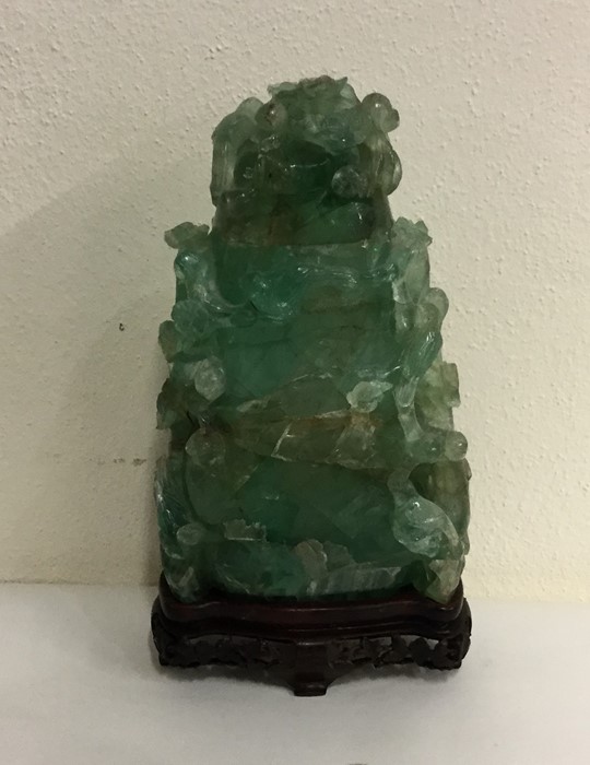 A large rock crystal vase and cover of carved form - Image 2 of 2