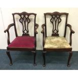 A good pair of Victorian cabriole leg chairs with