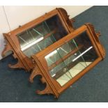 A pair of fine quality satinwood corner cupboards