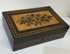 A good Tunbridge ware writing box decorated with f