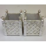 An attractive pair of MOP square planters with wea
