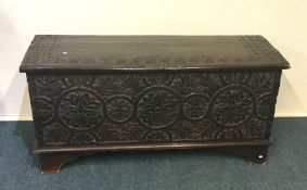 An early Georgian hinged top coffer decorated with