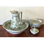 A decorative floral jug and basin set. Est. £20 -
