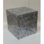 A good quality MOP cube shaped box with wooden int