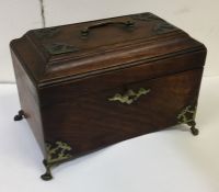 A Georgian mahogany rectangular top tea caddy with