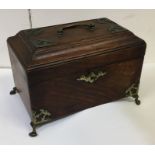 A Georgian mahogany rectangular top tea caddy with