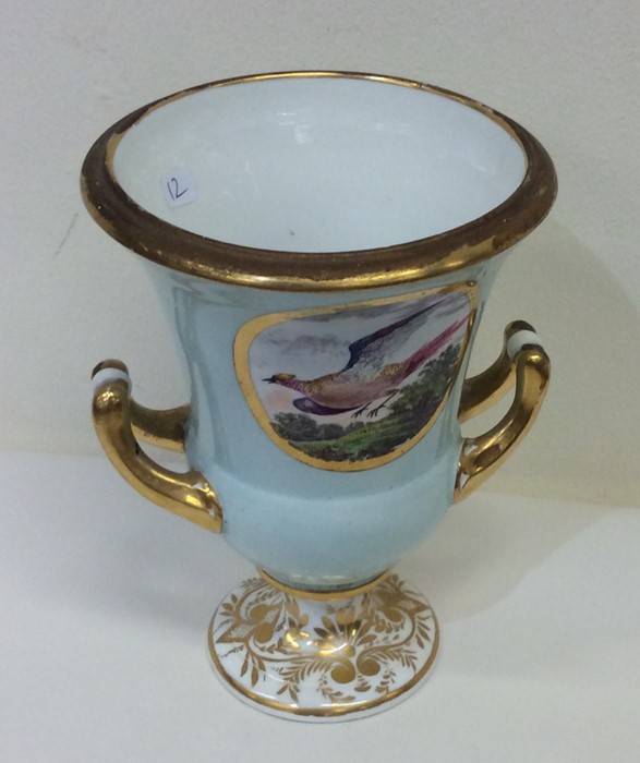 An attractive gilt campana shaped vase decorated w - Image 2 of 2