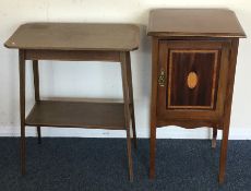 A Victorian pot cupboard with shell inlay together