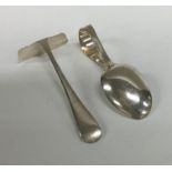 A child's silver pusher and spoon. Birmingham. App