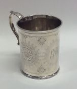 A Victorian silver christening cup with engraved d