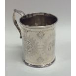 A Victorian silver christening cup with engraved d