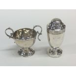 A Victorian Adams' style silver pepper together wi