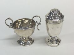 A Victorian Adams' style silver pepper together wi