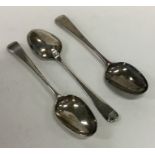 A set of three Georgian OE pattern silver dessert