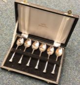 A boxed set of six Sterling silver teaspoons. Appr