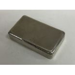 A rectangular engine turned silver snuff box with