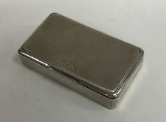 A rectangular engine turned silver snuff box with