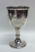 An Edwardian silver goblet with wreath decoration