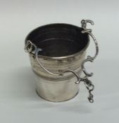 A Continental tapering silver pail with scroll dec