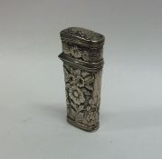 A Victorian silver tapering etui with fitted inter