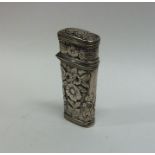 A Victorian silver tapering etui with fitted inter