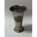 A Swedish tapering silver beaker with crested fron