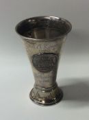 A Swedish tapering silver beaker with crested fron