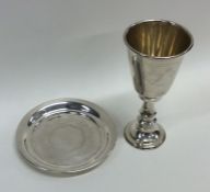 An Edwardian silver Kiddush cup on stand. Approx.