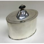 HESTER BATEMAN: A rare oval Georgian silver tea ca