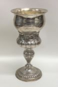 A large Continental silver goblet decorated with r