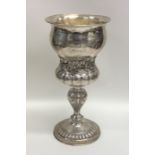 A large Continental silver goblet decorated with r