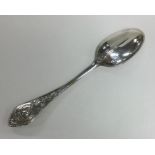AUGSBURG: A German silver rat tail spoon with shel