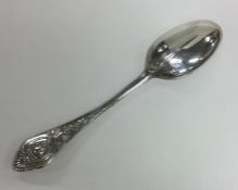 AUGSBURG: A German silver rat tail spoon with shel