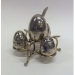 A good quality four piece silver gilt egg shaped c