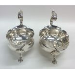 A good pair of Georgian silver sauce boats with sc