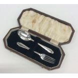 An Edwardian silver cased two piece christening se