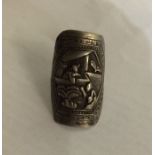 An unusual silver ring of shaped form. Approx. 6.6