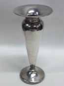 A silver tapering spill vase with circular rim. Bi