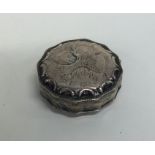 A circular Indian silver hinged top box. Approx. 2