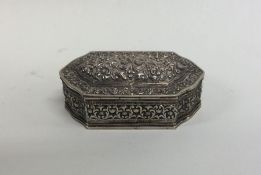 A 19th Century Dutch silver box, the dome lid deco