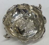 A Continental chased silver bonbon dish with shape