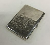 A fine quality Russian silver cigar case decorated