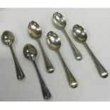 A set of six Victorian silver bead edge spoons. Lo