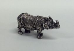 A Continental silver model of a rhino with texture