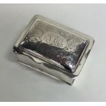 A Sterling silver double stamp case with dome top