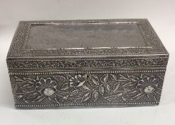 A large good quality Indian silver cast box profus