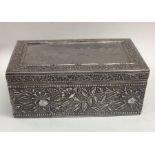 A large good quality Indian silver cast box profus
